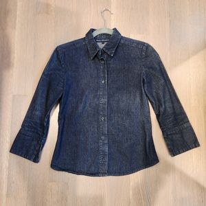 French Connection denim 3/4 sleeve shirt XS
